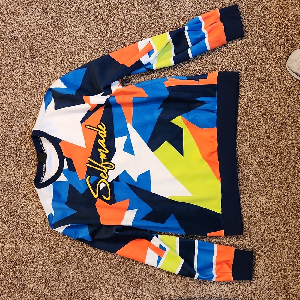 Switch Remarkable "Selfmade" Designer Velor Colorful Pullover Mens Size XL